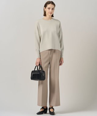 ICB 【洗える】 トリアセボディシェルピーチ ワイドパンツ ライトカーキ系