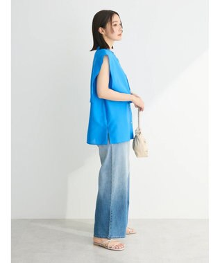 Green Parks レイヤードノースリーブブラウス Blue