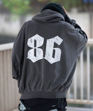 WEGO 【ユニセックス着用ITEM】グラフィックバルーンクロップドプルパーカー ブラックその他