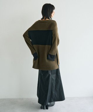 YECCA VECCA 袖レイヤードソフトニット Charcoal Gray