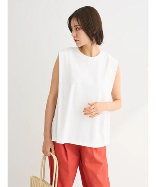 Green Parks ・ＳＵＧＡＲＳＰＯＯＮ【ＣＯＯＬ】タックノースリーブＴＥＥ Off White