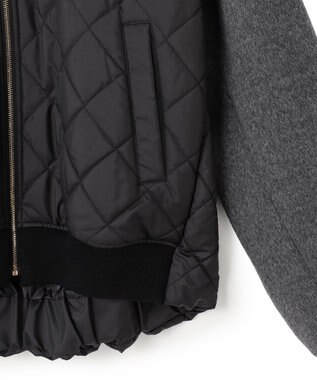 BEIGE， 【GISELe 10月号掲載】DOVER / 異素材ウールキルティングブルゾン Black × Charcoal