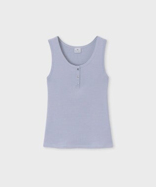 Paul Smith マルチカラーボタン ボーダー タンクトップ グレイッシュブルー