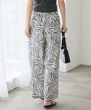 AMERICAN HOLIC ボーホー柄プリントワイドパンツ Black