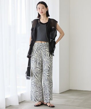 AMERICAN HOLIC ボーホー柄プリントワイドパンツ Black