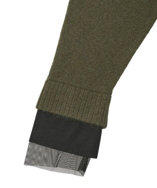 YECCA VECCA 袖レイヤードソフトニット Charcoal Gray