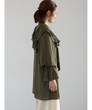 Te chichi ボウタイチュニックフリルブラウス《2025Autumn catalog vol.2 item》 カーキ