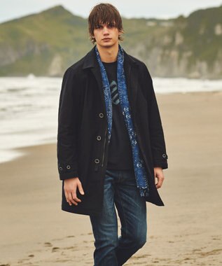 JOSEPH ABBOUD 【柔らかな肌触り】ソフトスムースダイヤロゴプリント Tシャツ ネイビー系