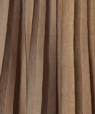 自由区 【セットアップ対応・洗える】ヴィスコースシアーニット スカート ブラウン系