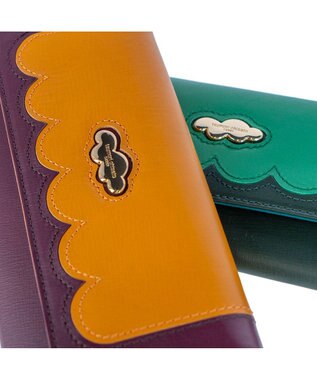 tsumori chisato CARRY スカラップコンビ 長財布 かぶせタイプ キャメル