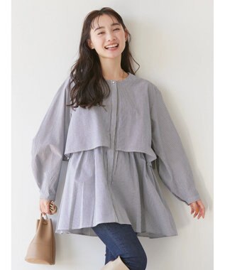 AMERICAN HOLIC サッカーワントーンティアードチュニック Stripe