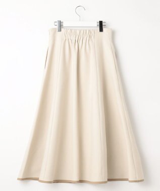 Feroux 【洗える】バイカラーフレア スカート アイボリー系