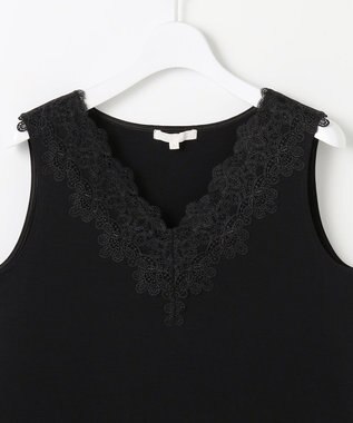 自由区 L コンパクトハイゲージレース タンクトップ ブラック