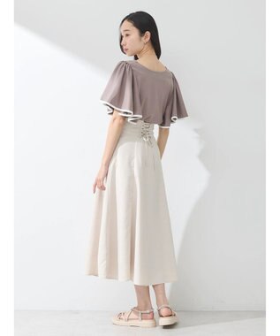 earth music&ecology パイピングフレアスリーブカットソー Mocha