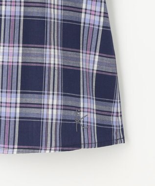 組曲 KIDS 【110-140㎝】プランタンチェック ブラウス ネイビー