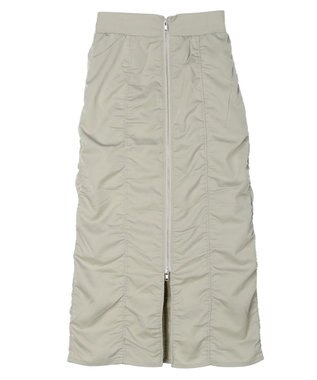 Green Parks ・ＥＬＥＮＣＡＲＥ　ＤＵＥ　シャーリングＷーＺＩＰスカート Gray Beige