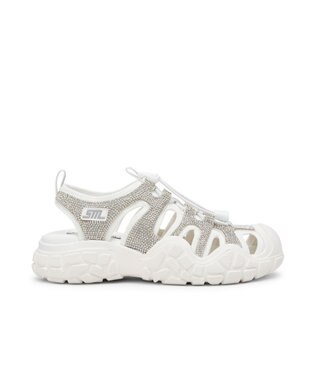 STEVE MADDEN MIDNITE ラインストーンスポーツサンダル シルバー