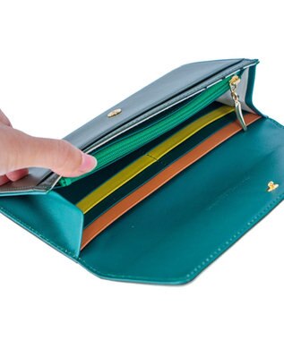 tsumori chisato CARRY スカラップコンビ 長財布 かぶせタイプ グリーン