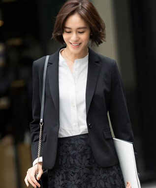 自由区 【洗える】ストレッチシャーティング ブザムシャツ アイボリー系