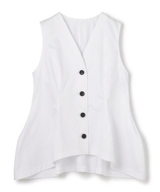 uncrave コットンクロスプレーン ペプラムジレブラウス