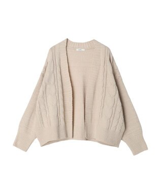earth music&ecology ベロアモールケーブルカーディガン Beige