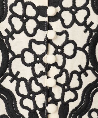 GRACE CONTINENTAL バイカラー刺繍コットンワンピース ホワイト