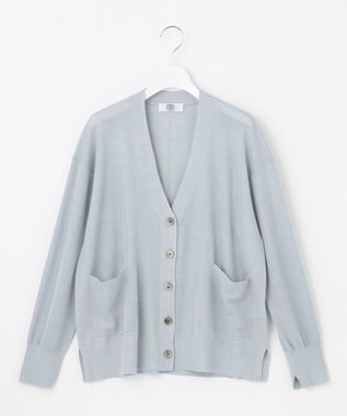 J.PRESS LADIES S 【洗える】Vis/Peスパーク ニット カーディガン サックス系