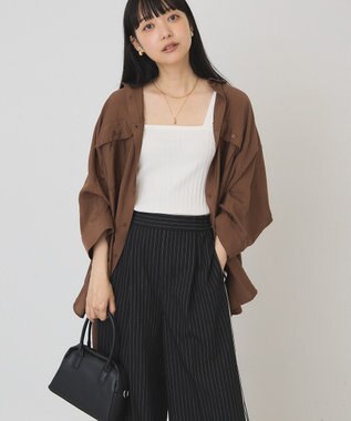 AMERICAN HOLIC 【予約】【WEB限定】接触冷感Wポケットシャツチュニック Brown