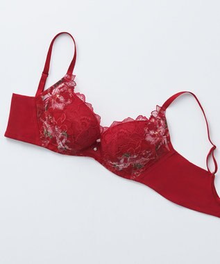 WACOAL 【ハグするブラ】 ブラジャー 体温を感知してカラダになじむ ハグシート 谷間メイク 脇高設計 ペアショーツあり ブラ レディース BRB488 /ワコール レッド