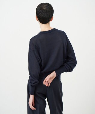 ATON CASHMERE SILK SPUN | クルーネックセーター NAVY