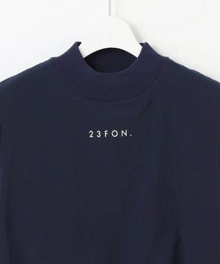 23区GOLF 【23Fondation/WOMEN】レイヤード風 コンビモックネック ネイビー系