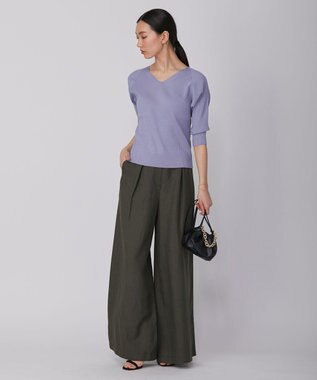 ICB 【洗える】コットンポリエステルリブ プルオーバー サックスブルー系