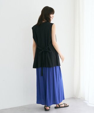 YECCA VECCA 【セットアップ可能】シルキータックワイドパンツ Blue
