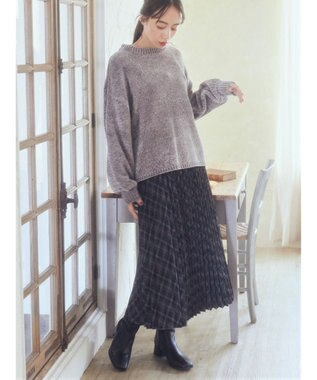 earth music&ecology すきな丈プリーツスカート Check Black