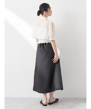 earth music&ecology ＳＥＴ２点シアークロップドシャツ×シャーリングタンク Ivory