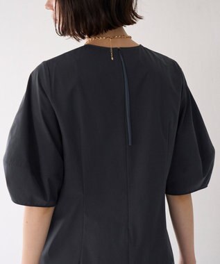 UNFILO FINE MOVE ランタンスリーブワンピース チャコール