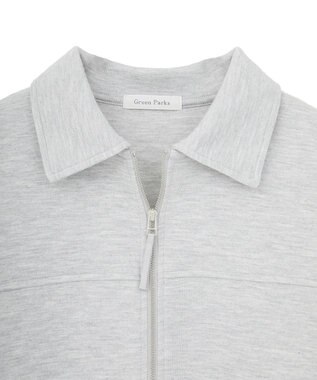 Green Parks ポロ衿ハーフＺＩＰカットワンピース Gray Mixture