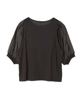 Green Parks 袖シアードッキング５分袖カットプルオーバー Brown