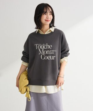 Green Parks オーバーサイズロゴ裏毛プルオーバー Charcoal Gray