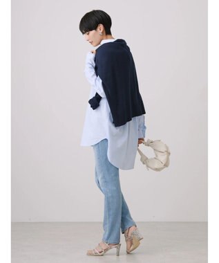 AMERICAN HOLIC ＵＶカット加工バックタックシャツチュニック Sax