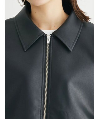 Green Parks ・ＥＬＥＮＣＡＲＥ　ＤＵＥ　合皮ステンカラーブルゾン Black