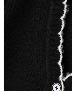 earth music&ecology スカラップニットカーディガン Black