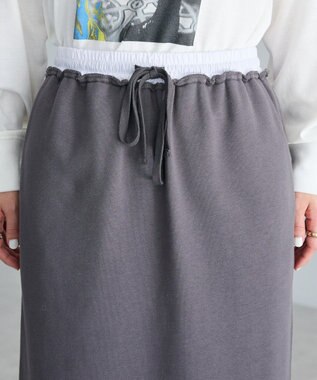 CRAFT STANDARD BOUTIQUE ダブルウェストカットソーロングスカート Dark Gray