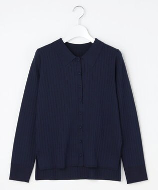 ANY SIS ポロカラーリブ ニット