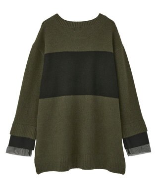 YECCA VECCA 袖レイヤードソフトニット Charcoal Gray