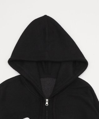 WEGO 【ユニセックス着用ITEM/MLサイズ展開】メッシュロゴジップパーカー ブラック