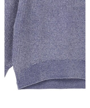 Green Parks ベロアモールニットプルオーバー Sax