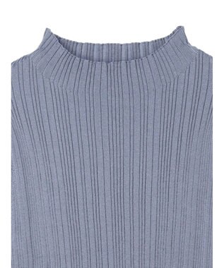 earth music&ecology 配色フリルニットプルオーバー Ice Blue