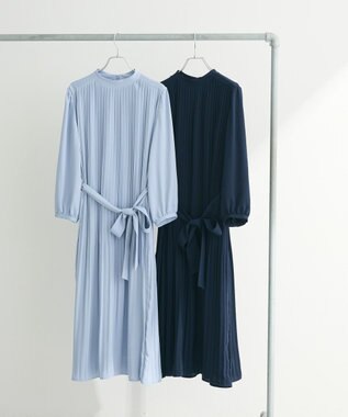 Green Parks ef-de プリーツワンピース Sax