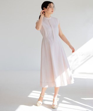 組曲 S 【WEB限定カラー・洗える】サッカーストレッチ ワンピース ローズ系